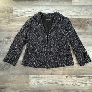 Lafayette 148 Black White Tweed Wool Blend Jacket Blazer Officewear 2